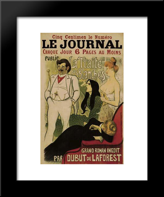 La Traite Des Blanches 20x24 Black Modern Wood Framed Art Print Poster by Steinlen, Theophile