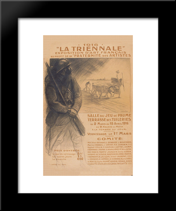 La Triennale 20x24 Black Modern Wood Framed Art Print Poster by Steinlen, Theophile