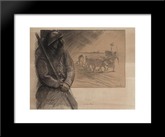 La Triennale 20x24 Black Modern Wood Framed Art Print Poster by Steinlen, Theophile