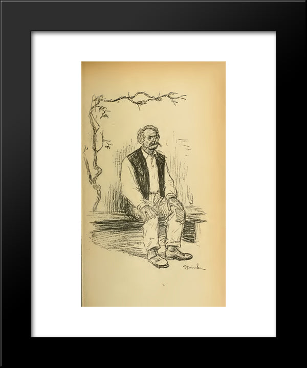 La Vigne Rouge 20x24 Black Modern Wood Framed Art Print Poster by Steinlen, Theophile