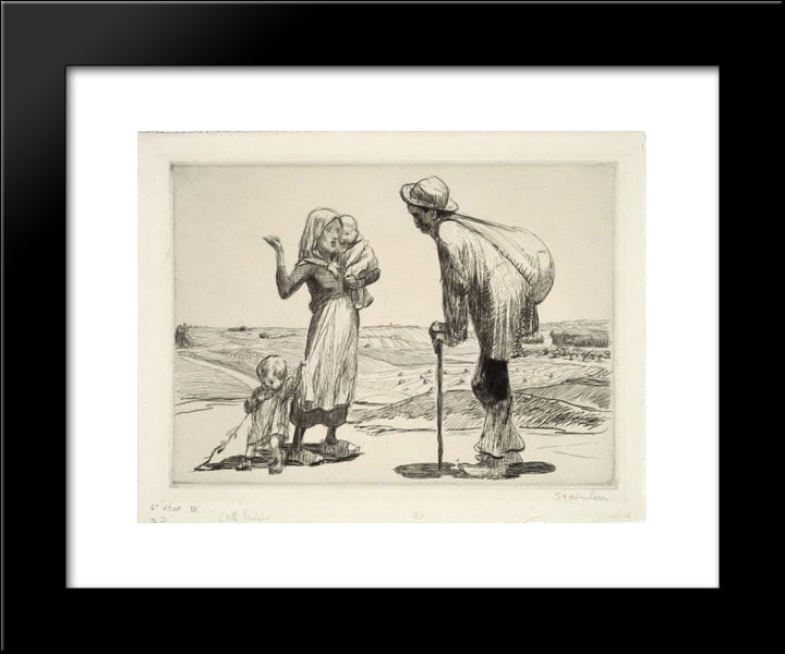 La Ville Lointaine 20x24 Black Modern Wood Framed Art Print Poster by Steinlen, Theophile