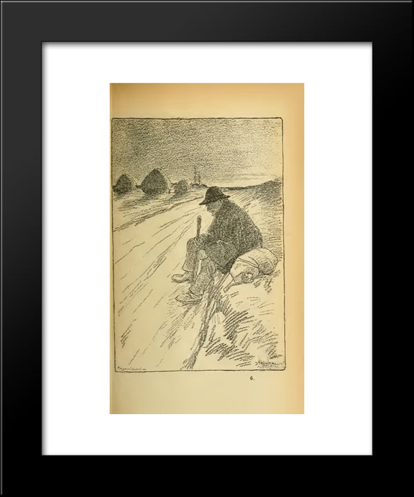 La Voleuse 20x24 Black Modern Wood Framed Art Print Poster by Steinlen, Theophile