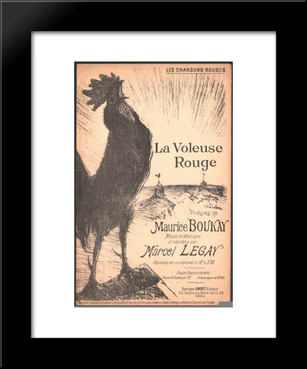 La Voleuse Rouge 20x24 Black Modern Wood Framed Art Print Poster by Steinlen, Theophile
