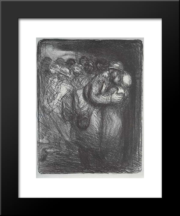 L'Adieu 20x24 Black Modern Wood Framed Art Print Poster by Steinlen, Theophile