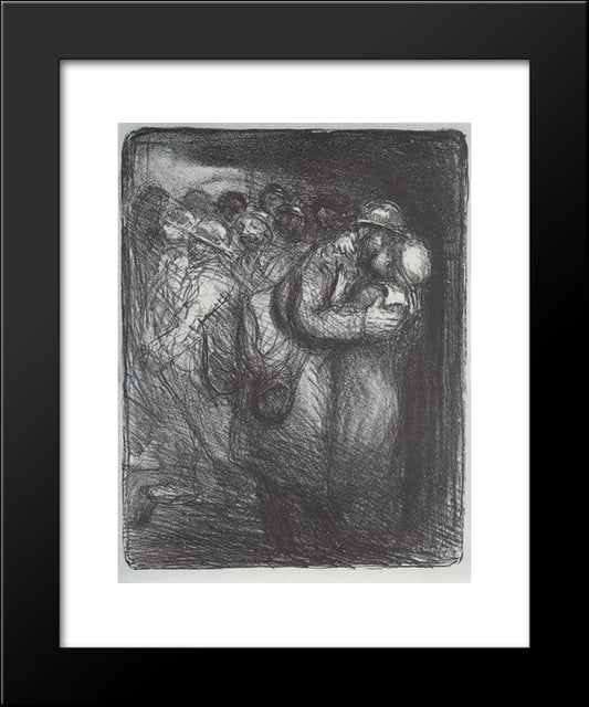 L'Adieu 20x24 Black Modern Wood Framed Art Print Poster by Steinlen, Theophile