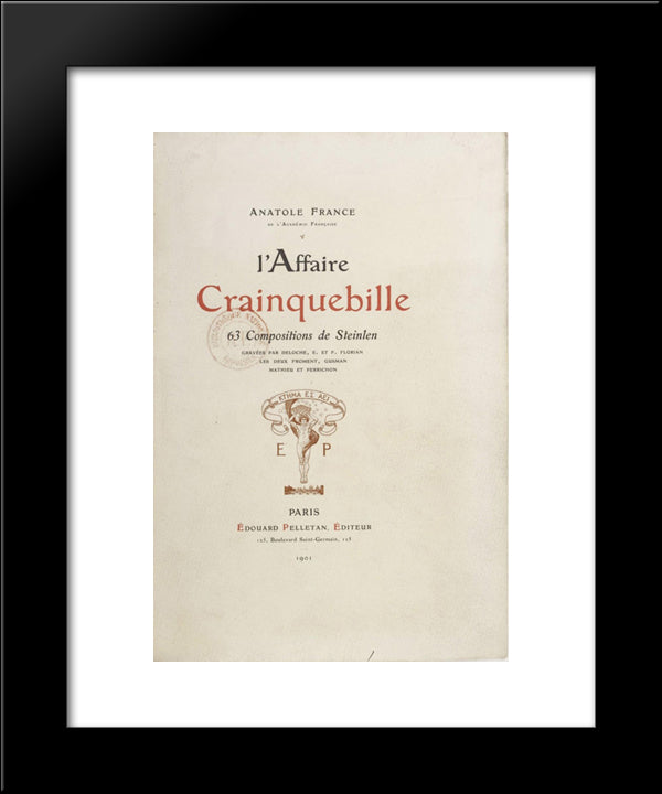 L'Affaire Crainquebille Cover 20x24 Black Modern Wood Framed Art Print Poster by Steinlen, Theophile