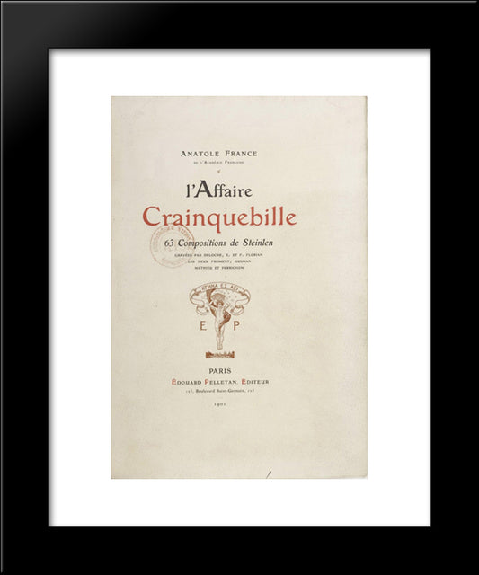 L'Affaire Crainquebille Cover 20x24 Black Modern Wood Framed Art Print Poster by Steinlen, Theophile