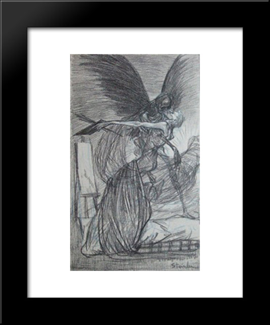 L'Agonie De L'Artiste 20x24 Black Modern Wood Framed Art Print Poster by Steinlen, Theophile