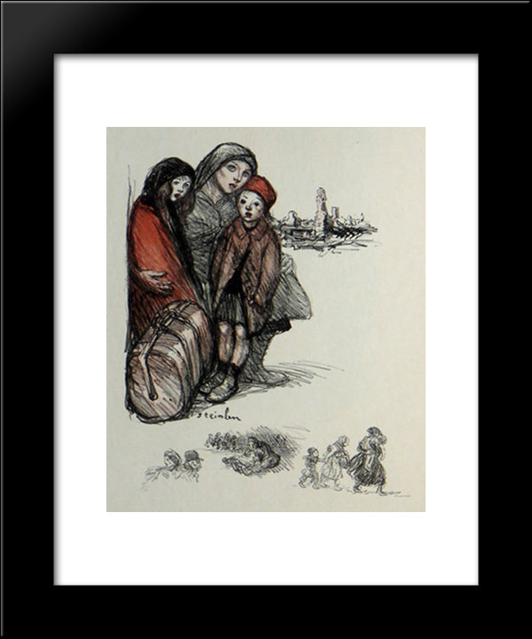 L'Aisne Devastee 20x24 Black Modern Wood Framed Art Print Poster by Steinlen, Theophile