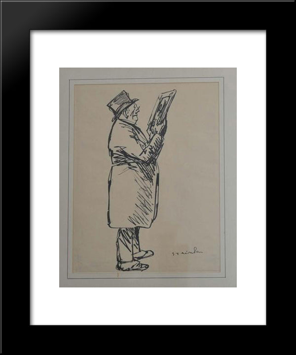 L'Amateur De Dessin 20x24 Black Modern Wood Framed Art Print Poster by Steinlen, Theophile
