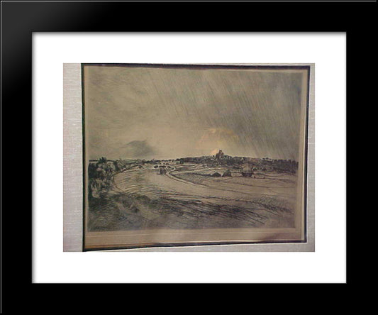 Landscape Etching 20x24 Black Modern Wood Framed Art Print Poster by Steinlen, Theophile