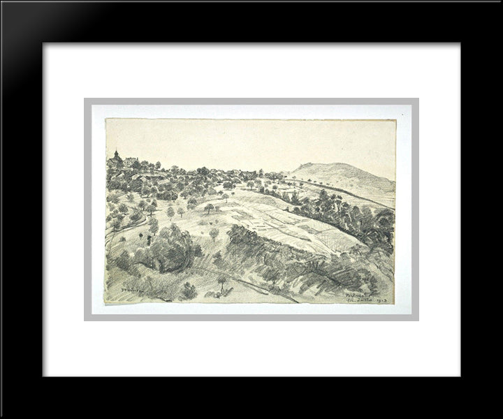 Landscape Of Belmont 20x24 Black Modern Wood Framed Art Print Poster by Steinlen, Theophile