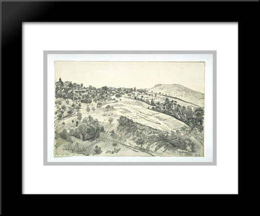 Landscape Of Belmont 20x24 Black Modern Wood Framed Art Print Poster by Steinlen, Theophile