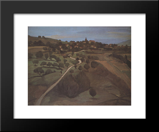 Landscape Of Belmont 20x24 Black Modern Wood Framed Art Print Poster by Steinlen, Theophile