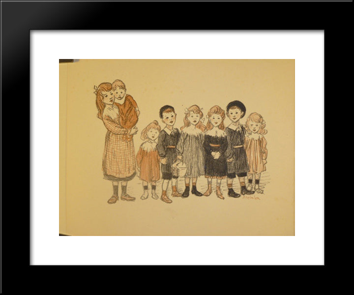 L'Art A L'Ecole 20x24 Black Modern Wood Framed Art Print Poster by Steinlen, Theophile