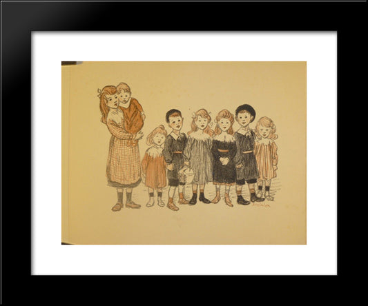 L'Art A L'Ecole 20x24 Black Modern Wood Framed Art Print Poster by Steinlen, Theophile