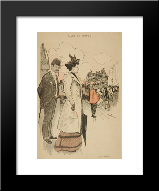 L'Art De Suivre 20x24 Black Modern Wood Framed Art Print Poster by Steinlen, Theophile
