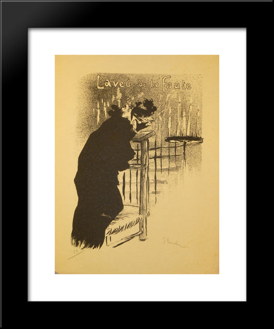 L'Aveu De La Faute 20x24 Black Modern Wood Framed Art Print Poster by Steinlen, Theophile