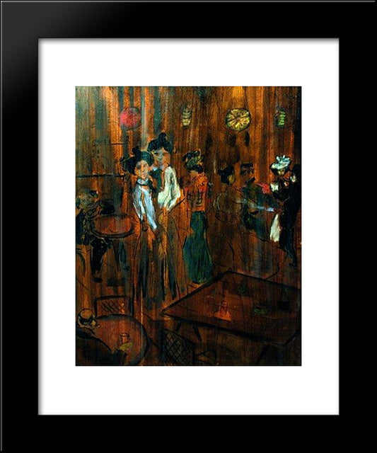 Le Bar 20x24 Black Modern Wood Framed Art Print Poster by Steinlen, Theophile