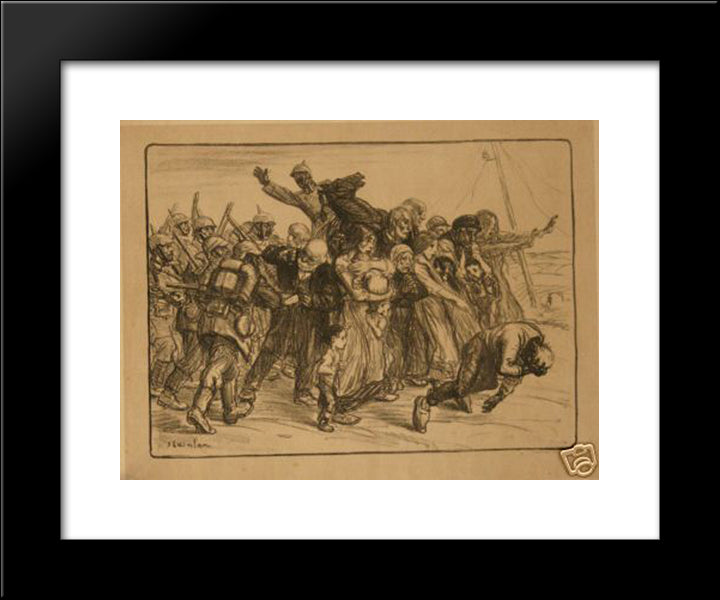 Le Bouclier 20x24 Black Modern Wood Framed Art Print Poster by Steinlen, Theophile