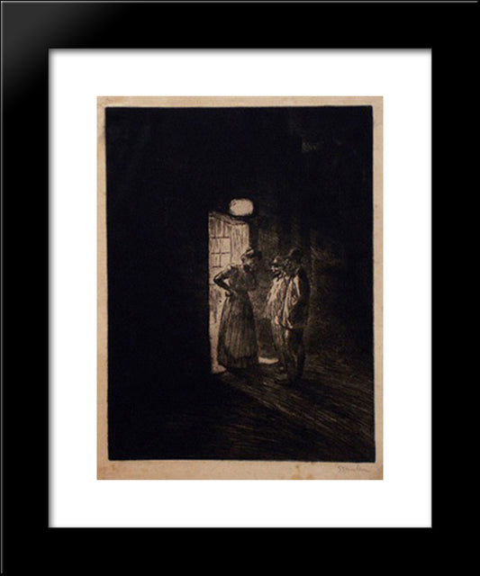 Le Bouge 20x24 Black Modern Wood Framed Art Print Poster by Steinlen, Theophile