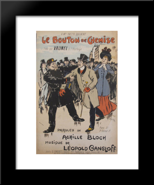 Le Bouton De Chemise 20x24 Black Modern Wood Framed Art Print Poster by Steinlen, Theophile