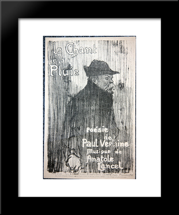Le Chant De La Pluie 20x24 Black Modern Wood Framed Art Print Poster by Steinlen, Theophile