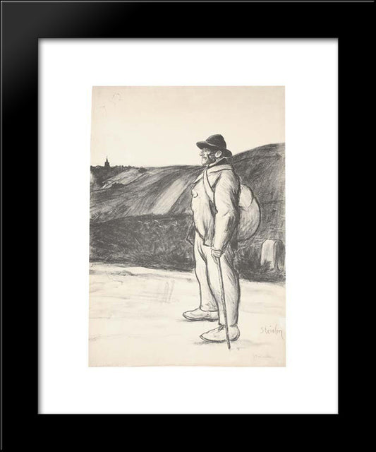 Le Chemineau 20x24 Black Modern Wood Framed Art Print Poster by Steinlen, Theophile