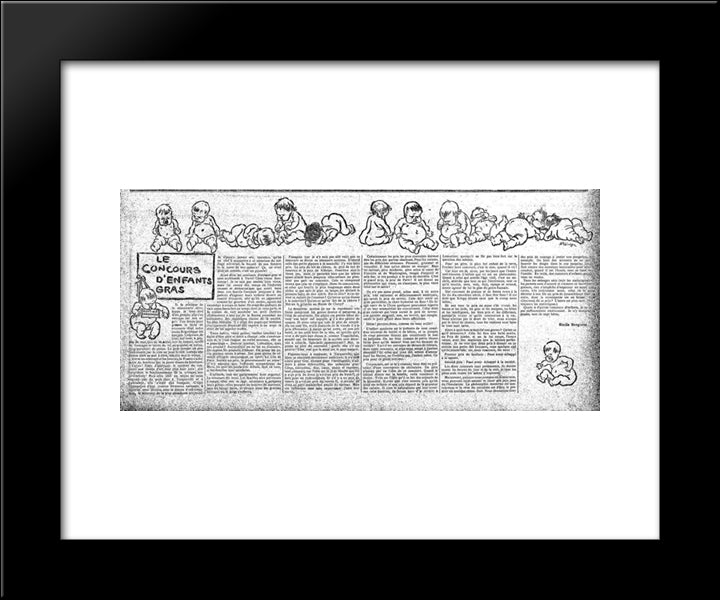 Le Concours D'Enfants Gras 20x24 Black Modern Wood Framed Art Print Poster by Steinlen, Theophile