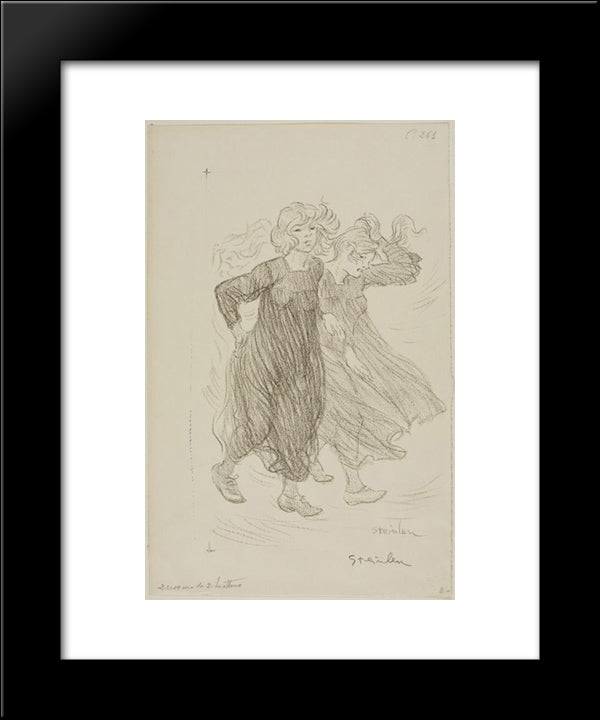 Le Coup De Vent 20x24 Black Modern Wood Framed Art Print Poster by Steinlen, Theophile