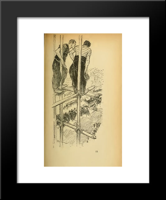 Le Dernier Salut - Tu T'En Iras Les Pieds Devant 20x24 Black Modern Wood Framed Art Print Poster by Steinlen, Theophile