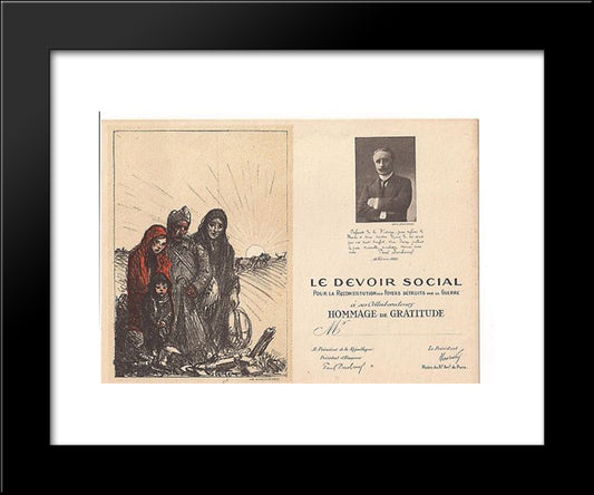 Le Devoir Social 20x24 Black Modern Wood Framed Art Print Poster by Steinlen, Theophile