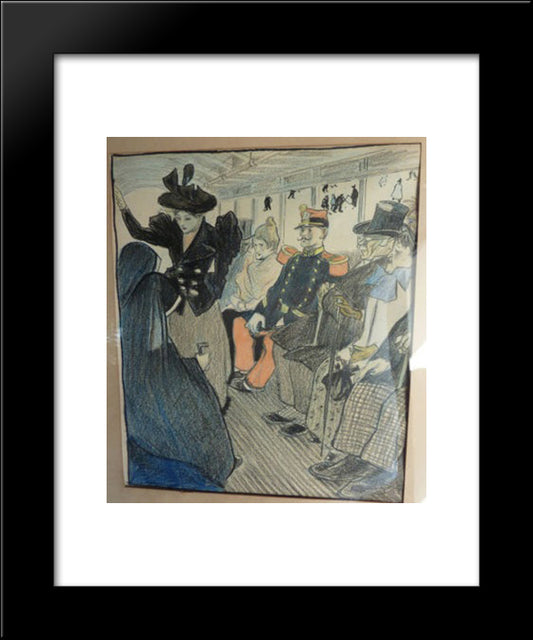 Le Dot 20x24 Black Modern Wood Framed Art Print Poster by Steinlen, Theophile