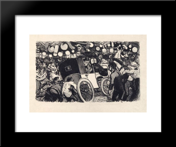 Le Fiacre De L'Etat 20x24 Black Modern Wood Framed Art Print Poster by Steinlen, Theophile
