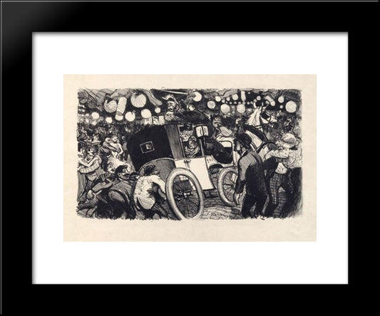 Le Fiacre De L'Etat 20x24 Black Modern Wood Framed Art Print Poster by Steinlen, Theophile