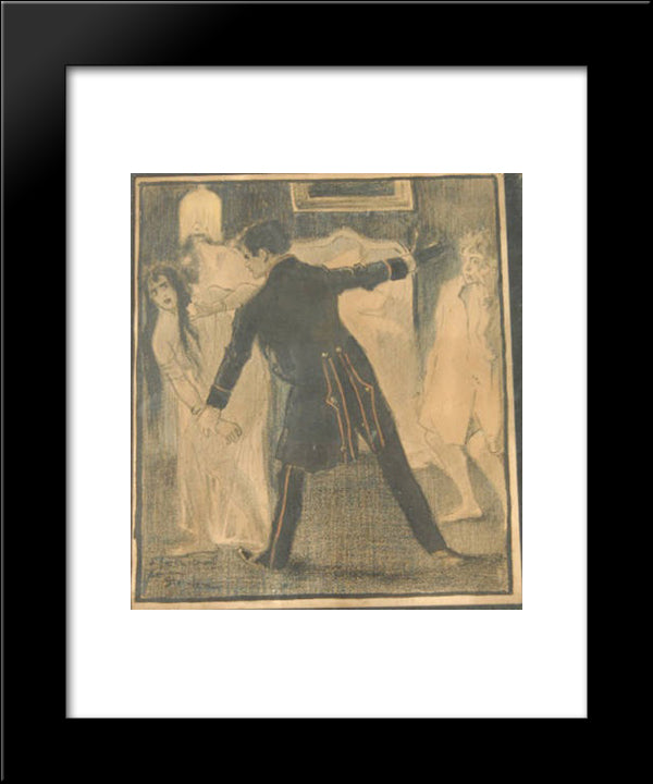 Le Fils Inscribed To Sainte Croix 20x24 Black Modern Wood Framed Art Print Poster by Steinlen, Theophile