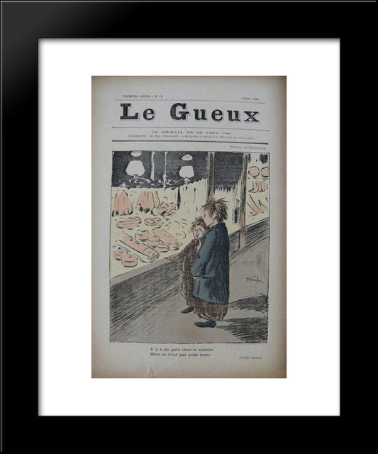 Le Gueux 20x24 Black Modern Wood Framed Art Print Poster by Steinlen, Theophile