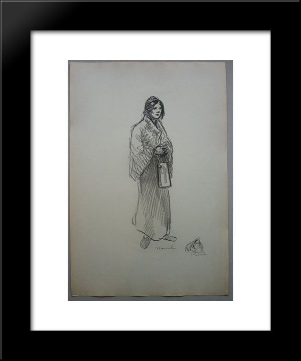 Le Lait 20x24 Black Modern Wood Framed Art Print Poster by Steinlen, Theophile