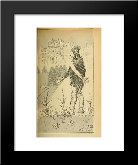 Le Lys Rouge 20x24 Black Modern Wood Framed Art Print Poster by Steinlen, Theophile