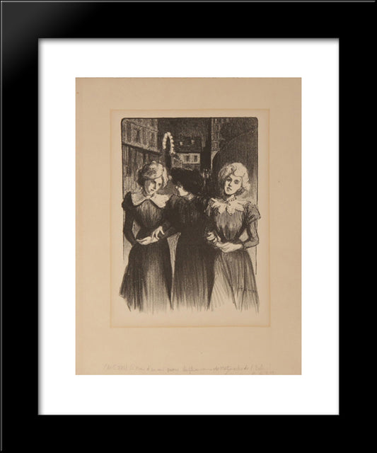 Le Mai D'Amour 20x24 Black Modern Wood Framed Art Print Poster by Steinlen, Theophile