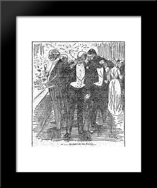 Le Mari De Ma Femme 20x24 Black Modern Wood Framed Art Print Poster by Steinlen, Theophile