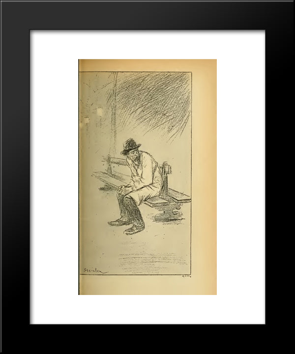 Le Mot Passe 20x24 Black Modern Wood Framed Art Print Poster by Steinlen, Theophile