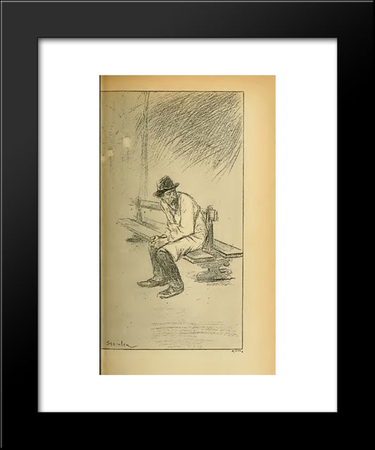 Le Mot Passe 20x24 Black Modern Wood Framed Art Print Poster by Steinlen, Theophile