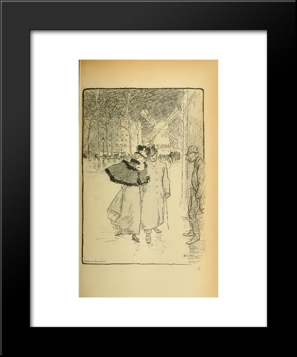 Le Moulin Rouge 20x24 Black Modern Wood Framed Art Print Poster by Steinlen, Theophile