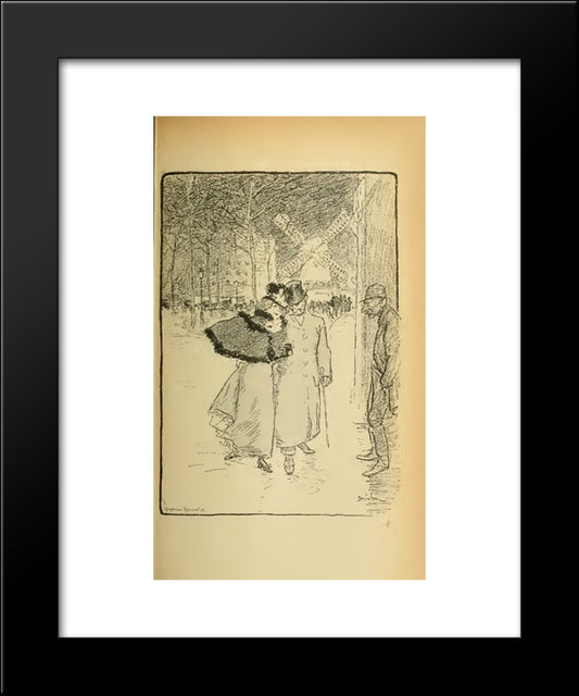 Le Moulin Rouge 20x24 Black Modern Wood Framed Art Print Poster by Steinlen, Theophile