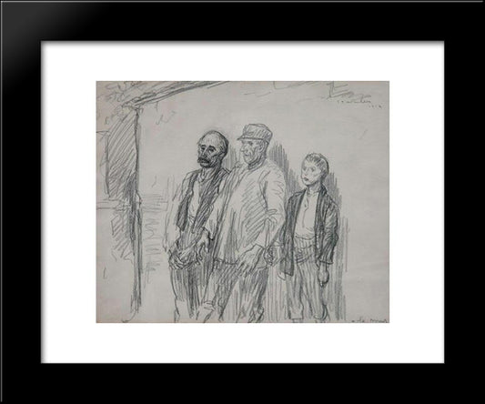 Le Mur 20x24 Black Modern Wood Framed Art Print Poster by Steinlen, Theophile