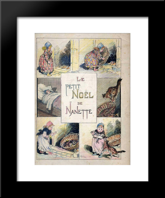 Le Petit Noel De Nanette 20x24 Black Modern Wood Framed Art Print Poster by Steinlen, Theophile