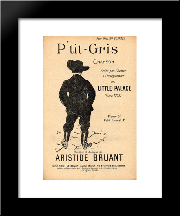 Le P'Tit Gris 20x24 Black Modern Wood Framed Art Print Poster by Steinlen, Theophile