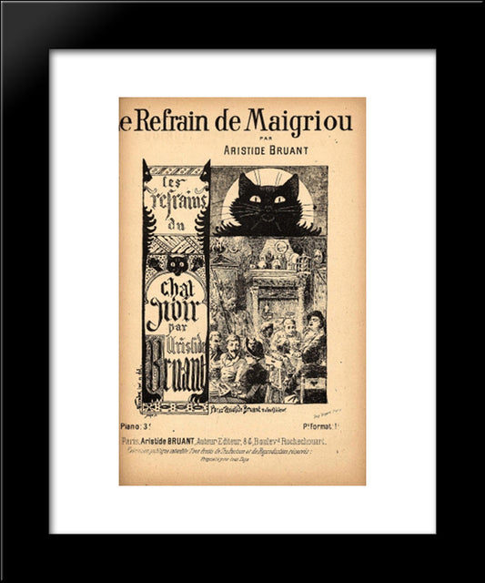 Le Refrain De Maigriou 20x24 Black Modern Wood Framed Art Print Poster by Steinlen, Theophile