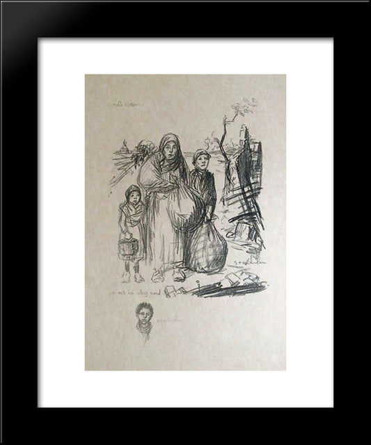 Le Retour - C'Est Ici Chez Nous 20x24 Black Modern Wood Framed Art Print Poster by Steinlen, Theophile